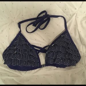 cute polka dot blue and white bikini